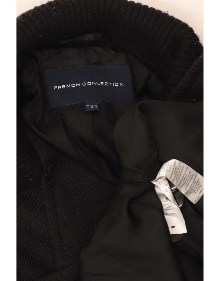 French Connection Dame Dobbeltradet Frakke UK 10 Small Black Polyester
