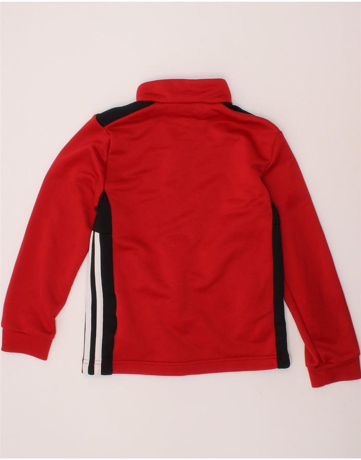 ADIDAS Boys Tracksuit Top Jacket 7-8 Years Red Colourblock Polyester Vintage Adidas and Second-Hand Adidas from Messina Hembry 