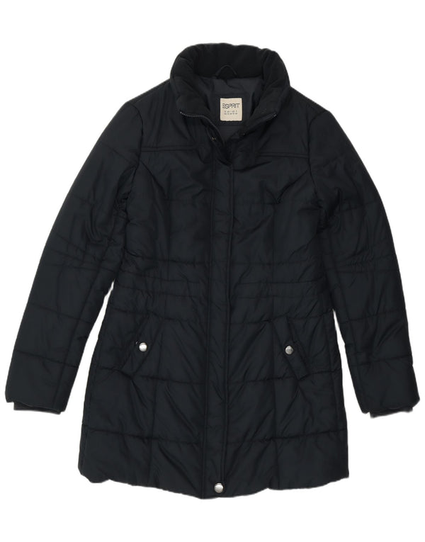 Esprit Womens Padded Coat UK 14 Large Navy Blue Polyester