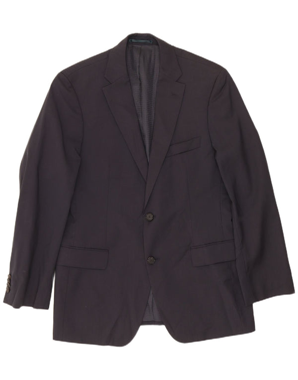 Hugo Boss Herre 2-knaps blazerjakke EU 48 Medium Navy Blue Virgin Wool
