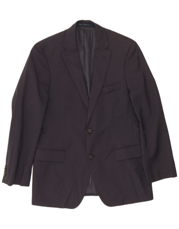 Hugo Boss Herre 2-knaps blazerjakke EU 48 Medium Navy Blue Virgin Wool
