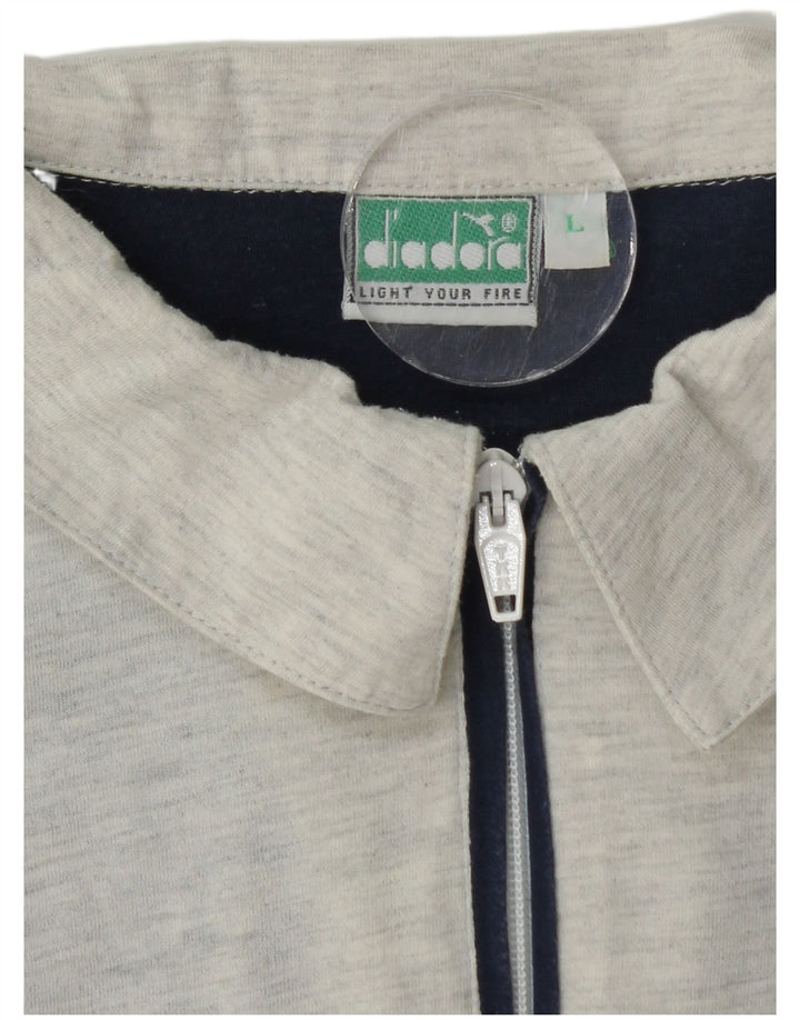 DIADORA Grafisk poloshirt til mænd Stor marineblå colourblock bomuld