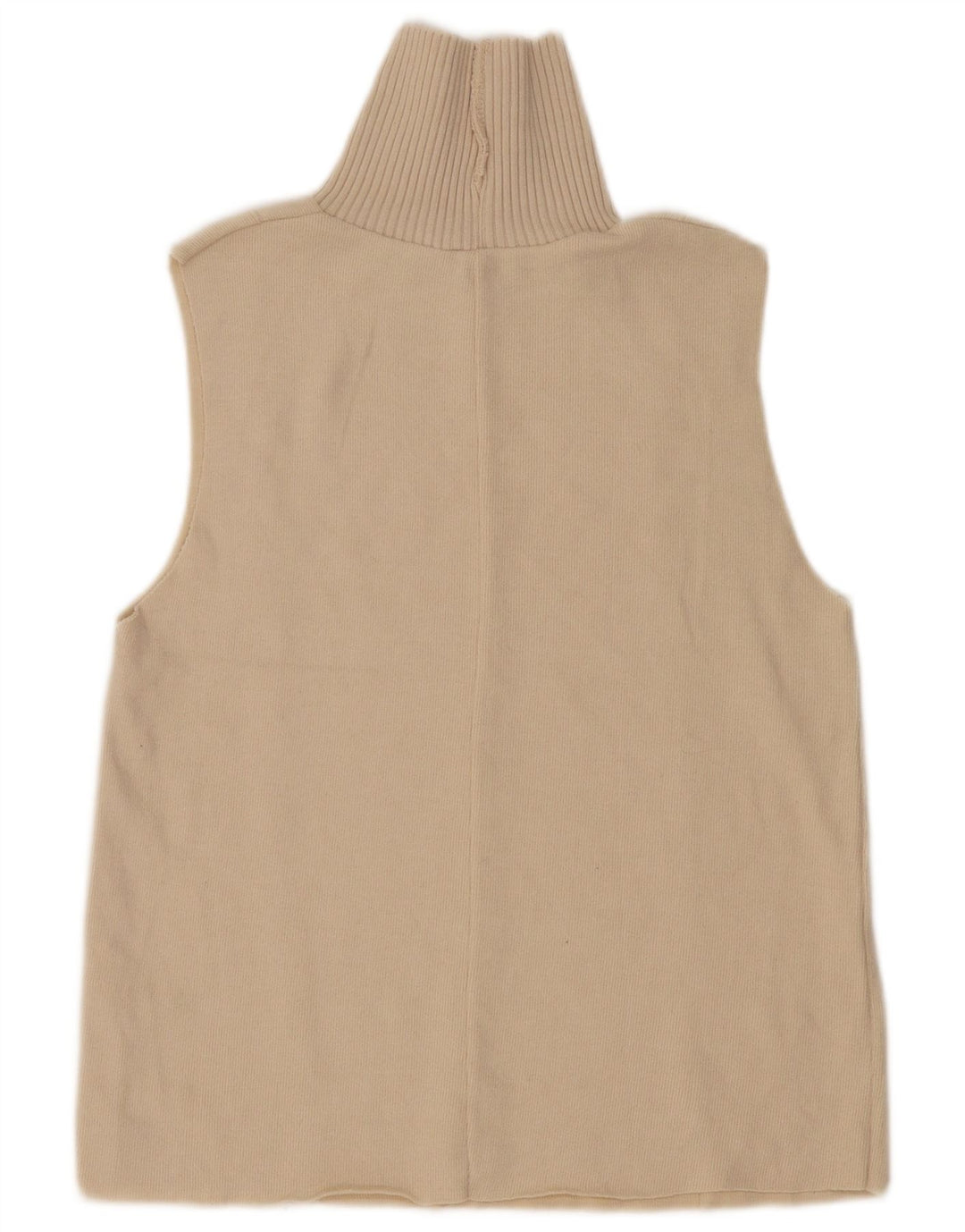 Zara Dame Vest Tank Top UK 14 Medium Beige Polyester