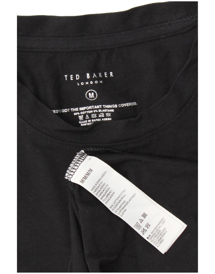Ted Baker Herre T-Shirt Top Medium Sort Bomuld