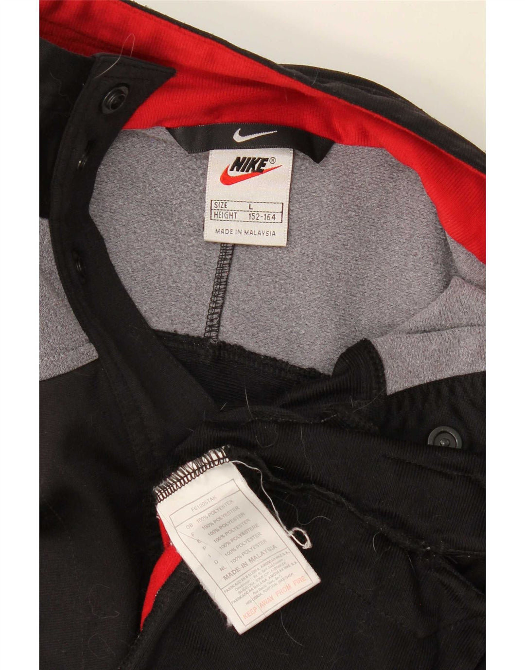 Nike drenge grafisk træningsdragt topjakke 12-13 år Stor sort farveblok