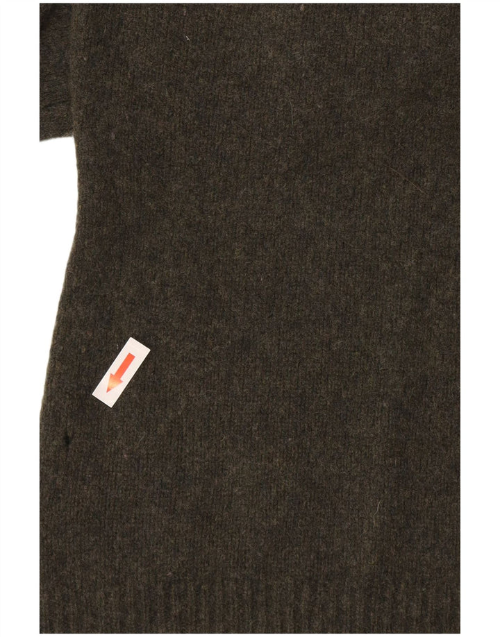 Massimo Dutti Dame Roll Neck Jumper Sweater UK 14 Large Green Wool