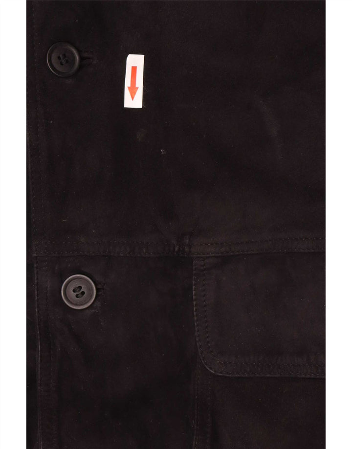 Vintage herre ruskind bomberjakke IT 56 3XL sort læder