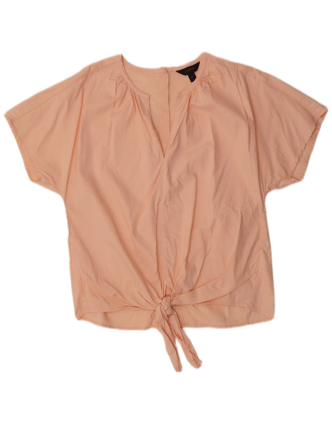 J. Crew Womens Front Tie Bluse Top UK 14 Medium Pink Bomuld