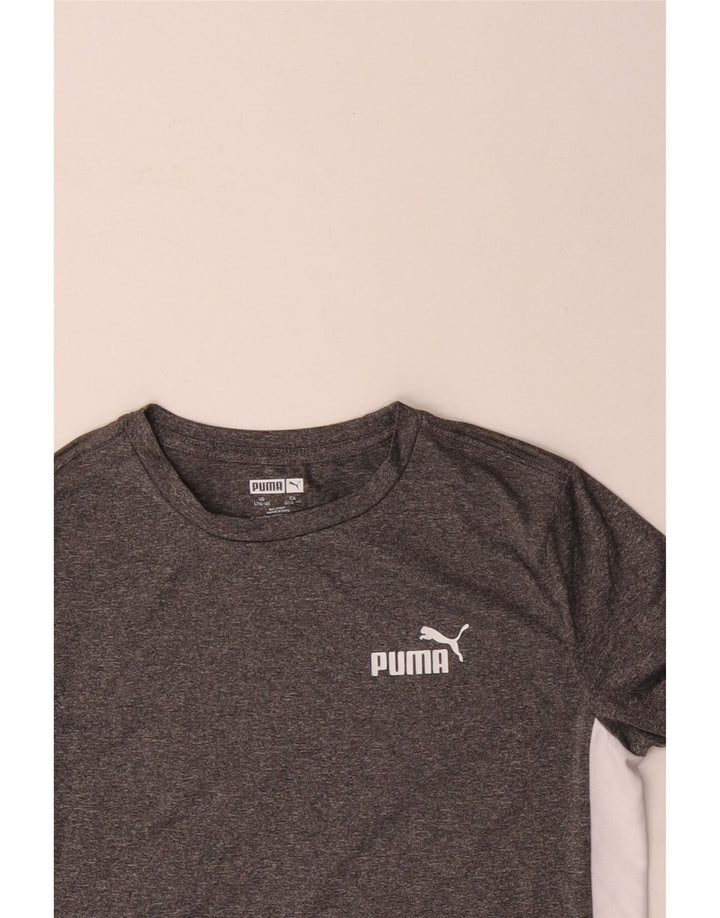 Puma drenge grafisk top langærmet 14-15 år stor grå farveblok