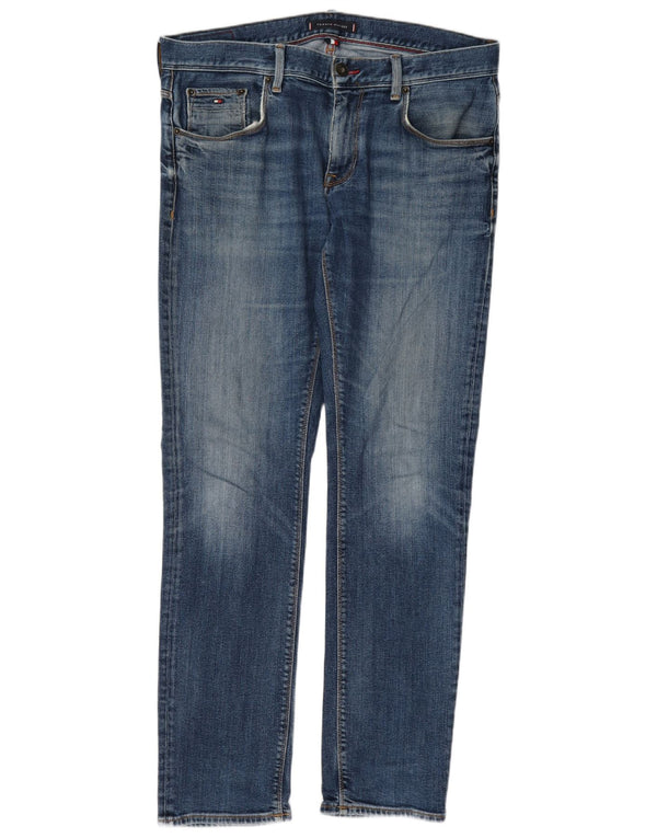 Tommy Hilfiger Herre Slim Jeans W36 L30 Blå Bomuld