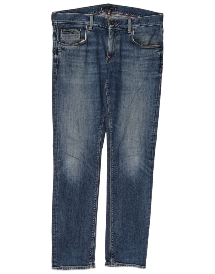 Tommy Hilfiger Herre Slim Jeans W36 L30 Blå Bomuld