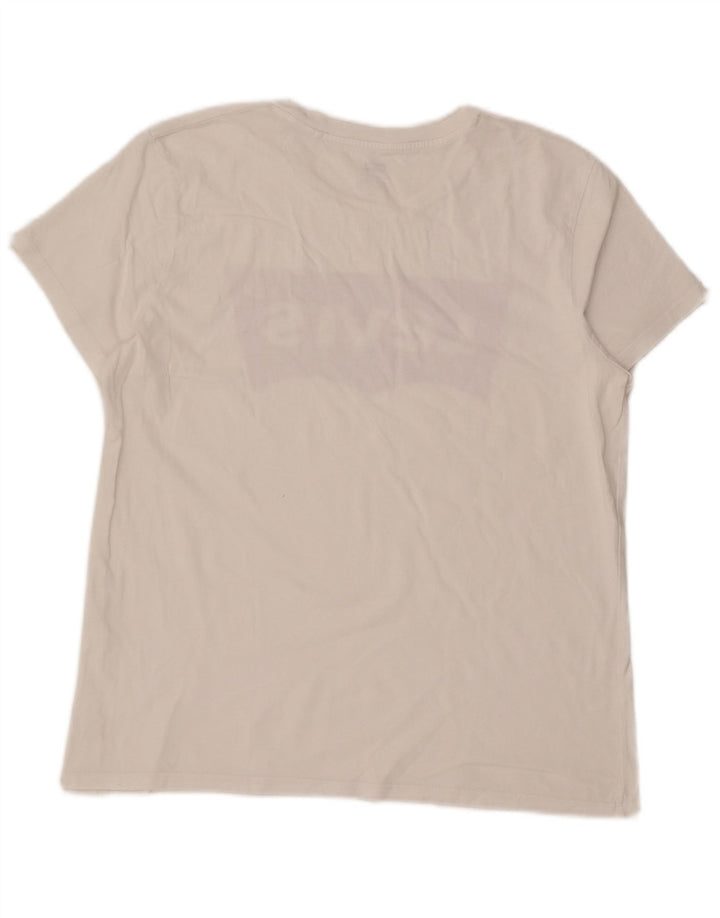 Levi's Dame Grafisk T-Shirt Top UK 16 Large White