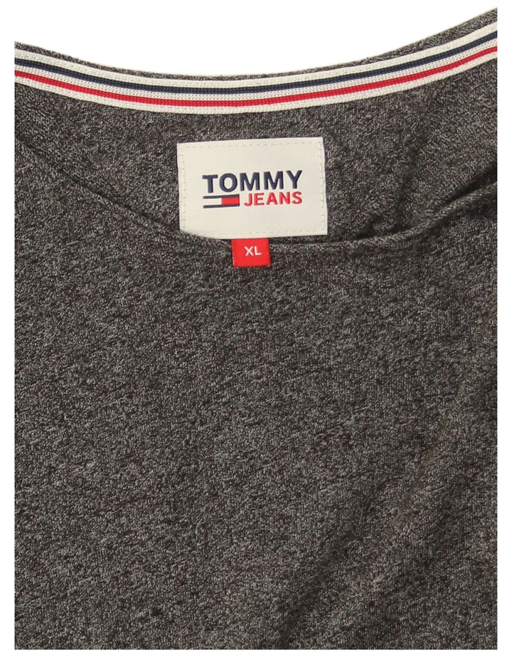 Tommy Hilfiger Herre T-Shirt Top XL Grå Flecked
