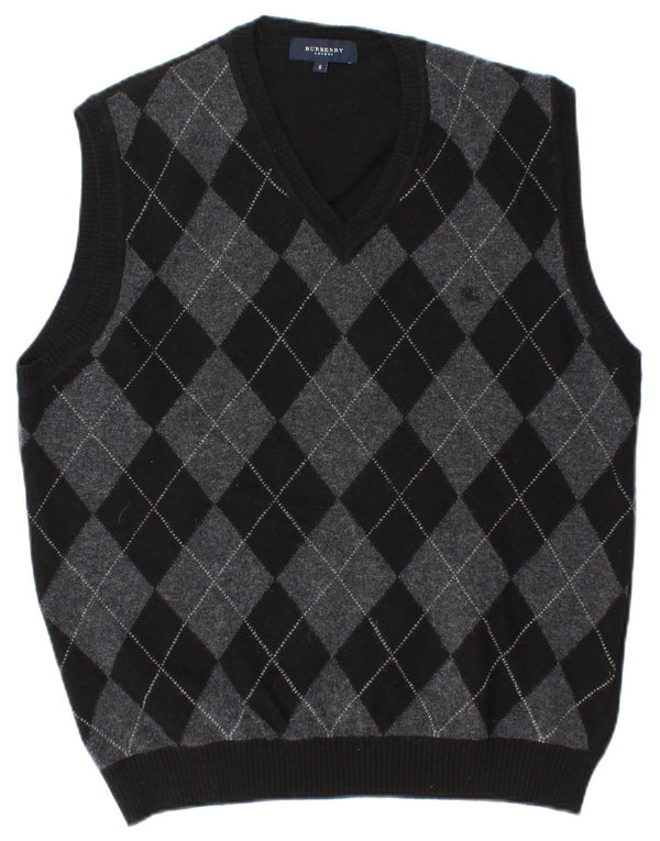 Burberry Vest Tank Top Medium Sort Argyle/Diamond Wool