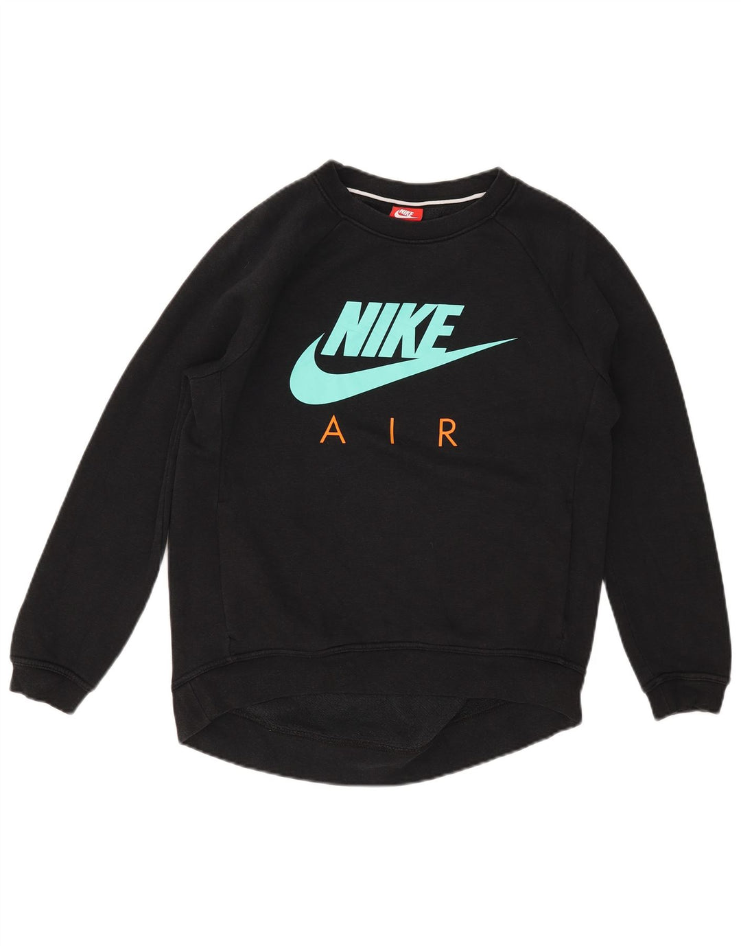 NIKE Dame Oversized grafisk sweatshirt Jumper UK 10 Lille sort bomuld