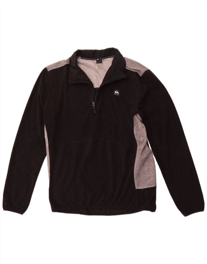 QUIKSILVER Fleece Jumper med lynlås til mænd XL Sort Colourblock Polyester
