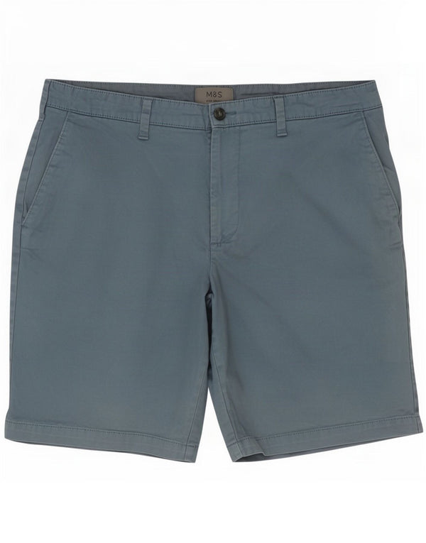 Marks & Spencer Chino Shorts til mænd W36 Large Blue Cotton