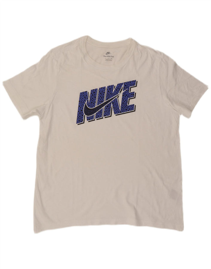 Nike grafisk T-shirt top til mænd XL hvid bomuld