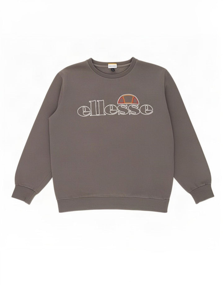 Ellesse Herre Grafisk Sweatshirt Jumper Stor Grå Bomuld