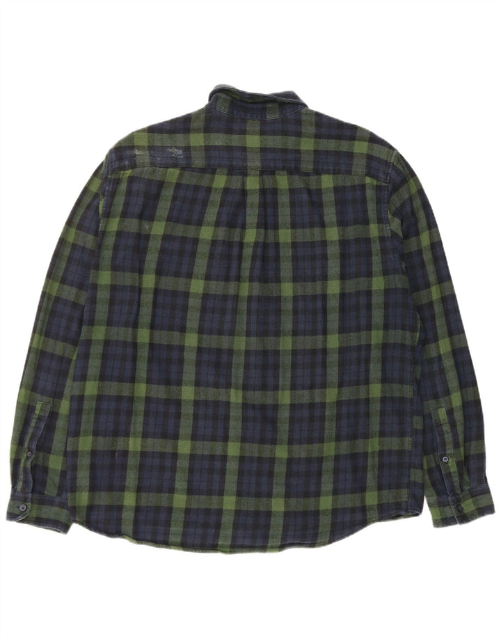 Jack Wills Herre Classic Fit Flanellskjorte Stor marineblå ternet bomuld