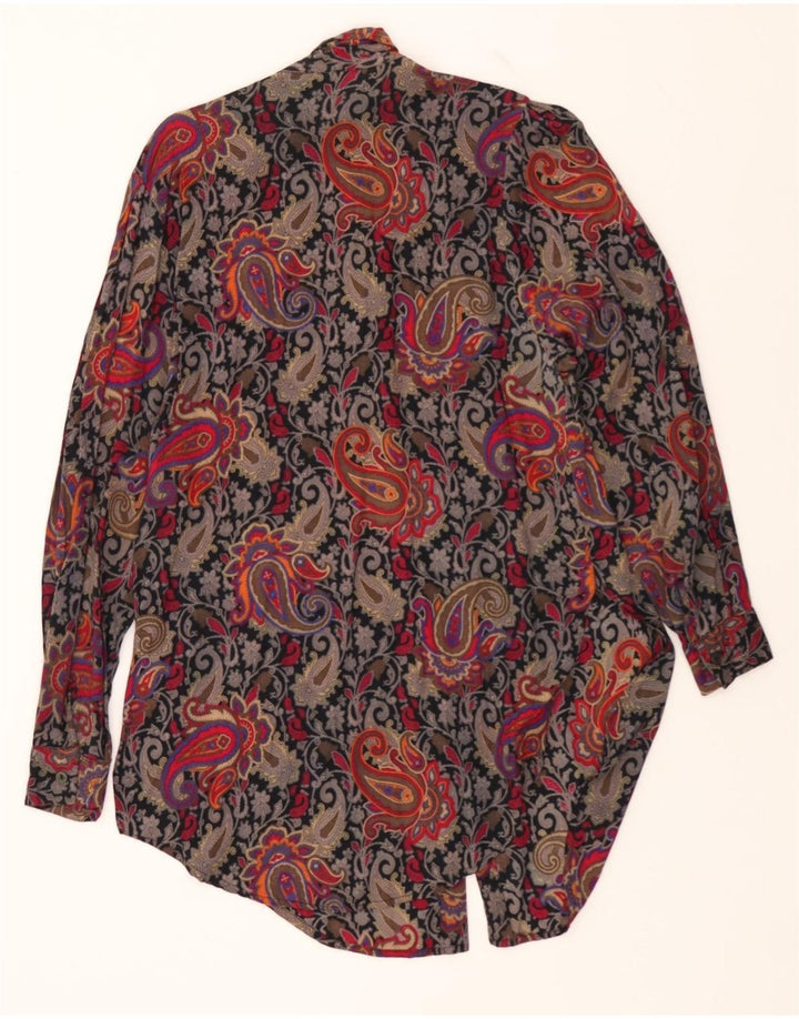 VINTAGE Womens Longline Shirt UK 14 Medium Multicoloured Paisley Vintage Vintage and Second-Hand Vintage from Messina Hembry 