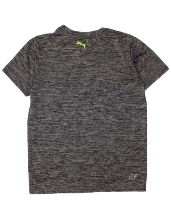 Puma drenge grafisk t-shirt top 7-8 år lille grå flækket polyester