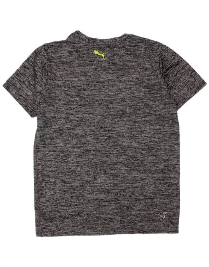 Puma drenge grafisk t-shirt top 7-8 år lille grå flækket polyester