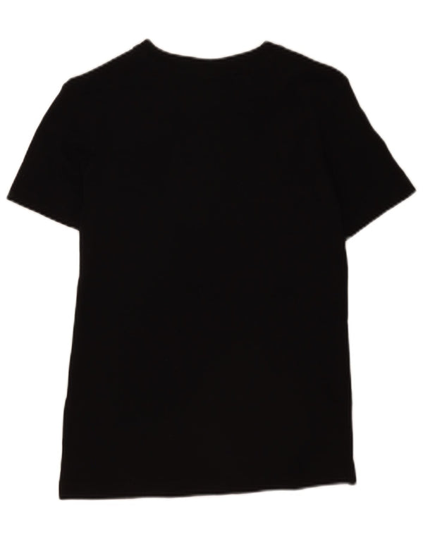 Champion Dame Grafisk T-Shirt Top UK 6 XS Sort Bomuld