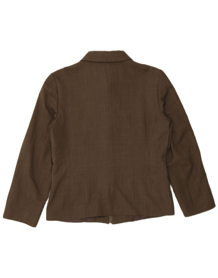 Zara Dame Blazer Jakke EU 40 Medium Khaki Polyester