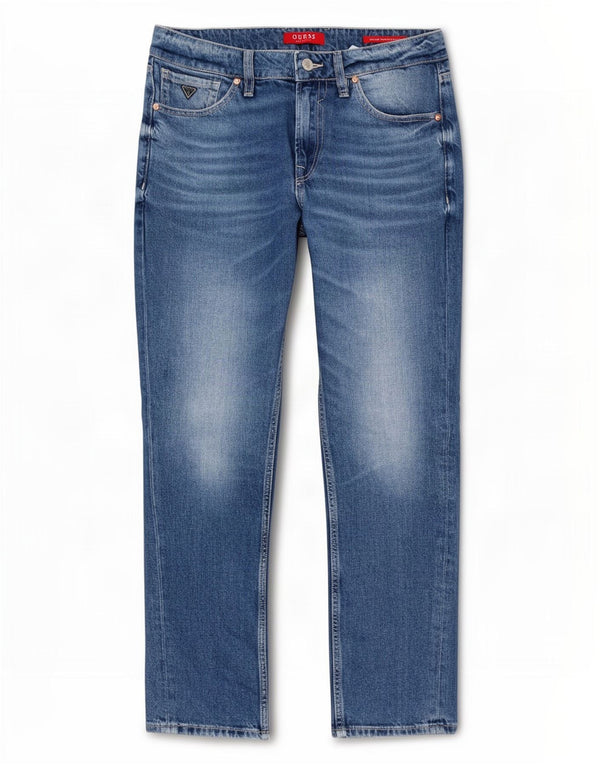 Guess Womens Mid Rise Regular Tapered Jeans W29 L30 Blue Cotton