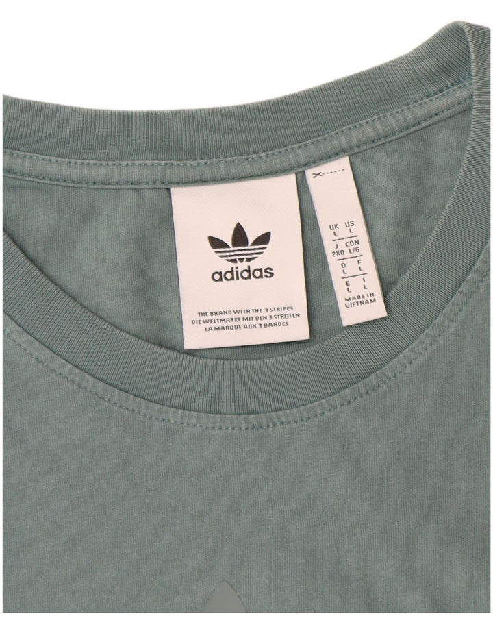 Adidas Herre T-Shirt Top Stor Blå Bomuld