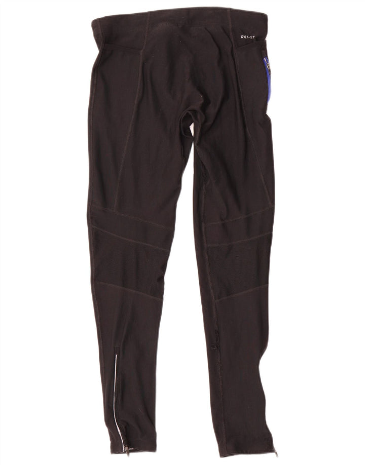 Nike Dame Dri Fit Leggings UK 14 Medium Sort Polyester