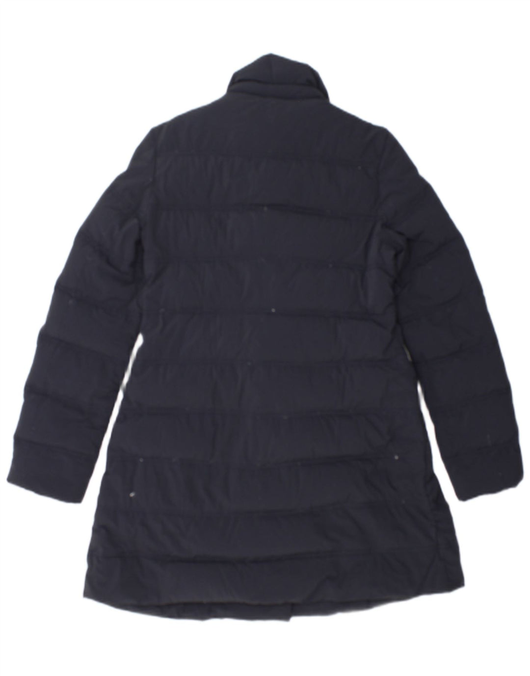 Aspesi Dame Dobbeltradet Polstret Frakke UK 10 Small Navy Blue Polyamide