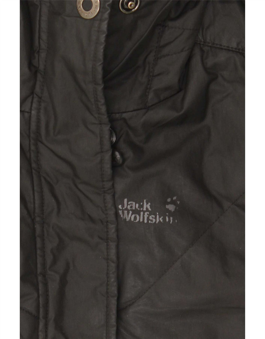 Jack Wolfskin Dame Hætte Polstret Frakke UK 10 Small Black Polyester