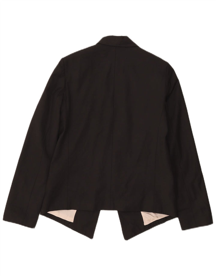 Topshop Womens Open Blazer Jacket UK 8 Small Black Polyester