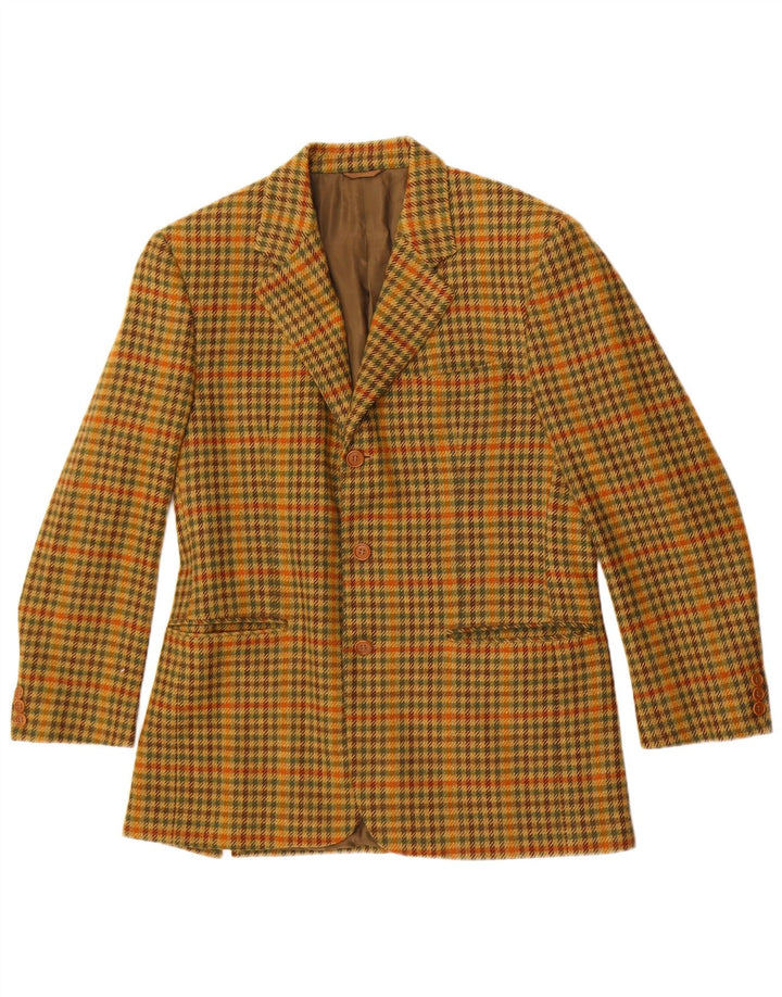 Alberto Aspesi Herre 3-knaps blazerjakke IT 50 Large Yellow Houndstooth