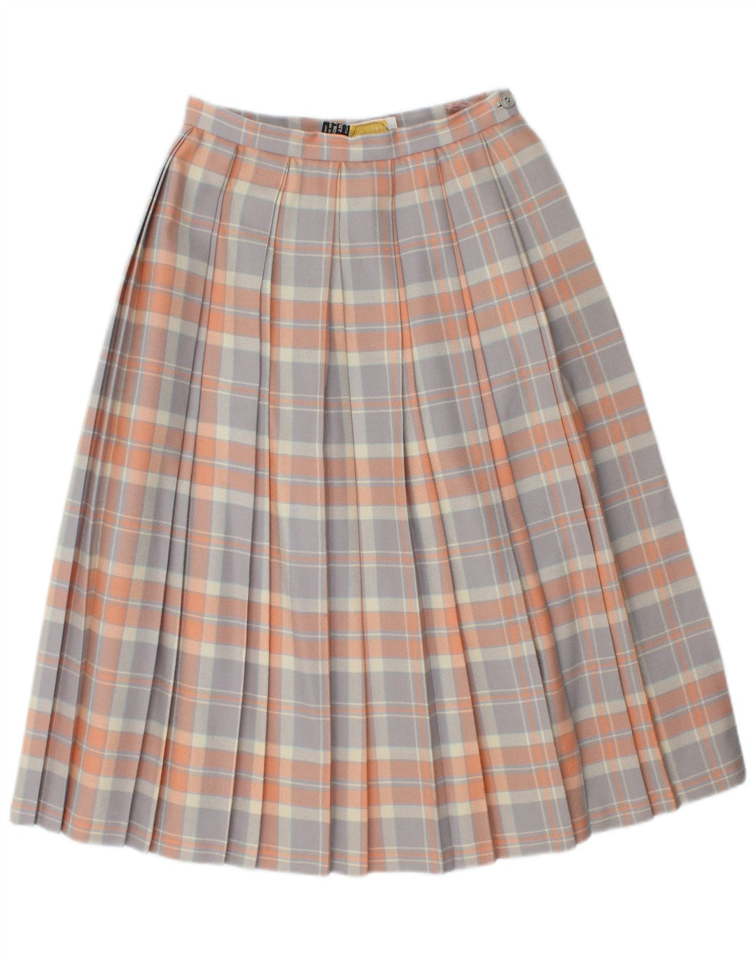 Vintage kvindekniv plisseret nederdel UK 10 Small W26 Multicolored New Wool