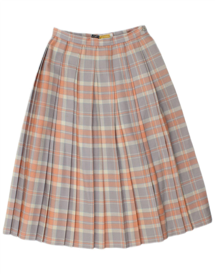 Vintage kvindekniv plisseret nederdel UK 10 Small W26 Multicolored New Wool