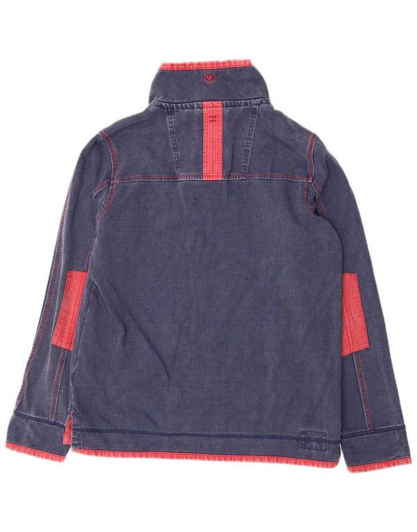 Fedt ansigt herre lynlås-hals sweatshirt jumper medium marineblå bomuld