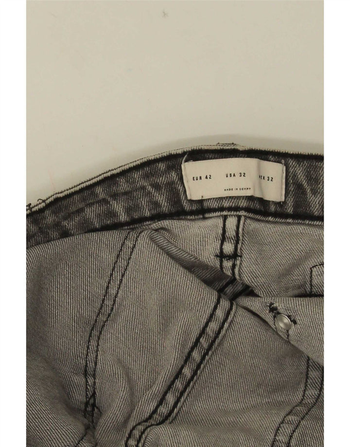 Zara Herre Distressed Slim Jeans EU 42 Large W32 L31 Grå