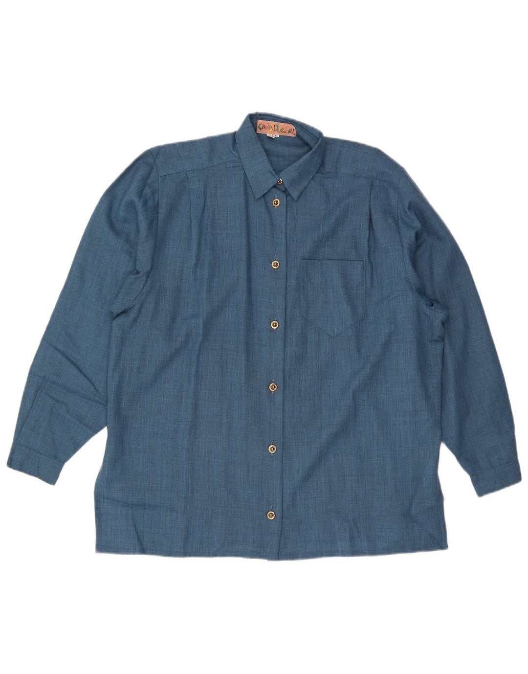 Cinzia Rocca Oversized skjorte til kvinder IT 44 Medium Blue Wool