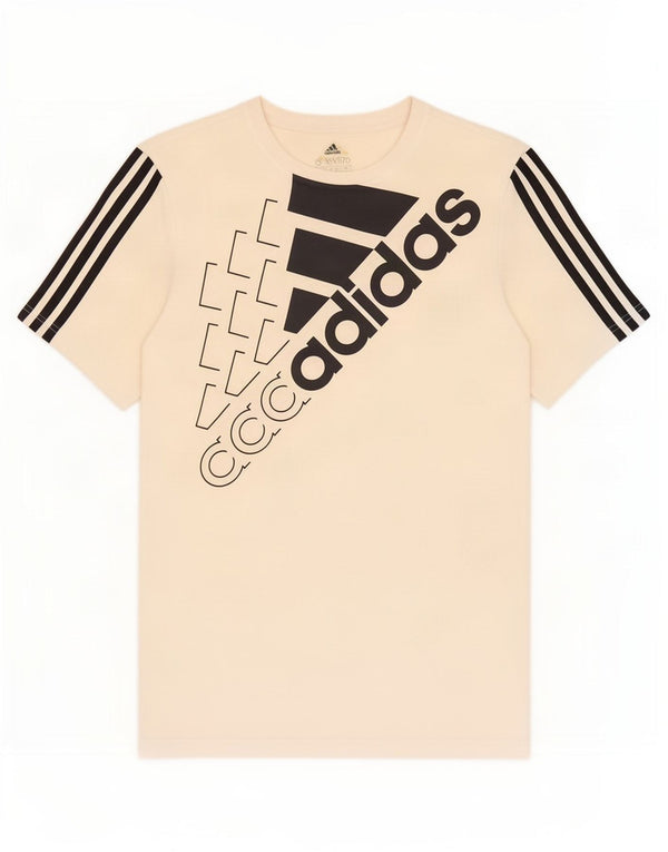 Adidas Boys Graphic T-Shirt Top 15-16 Years White Cotton