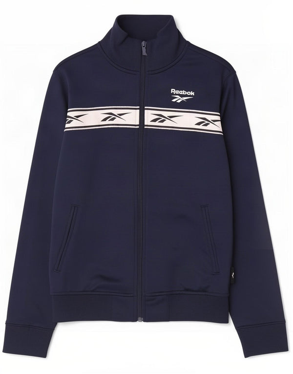 Reebok Grafisk træningsdragt topjakke til kvinder UK 4/6 XS marineblå farveblok