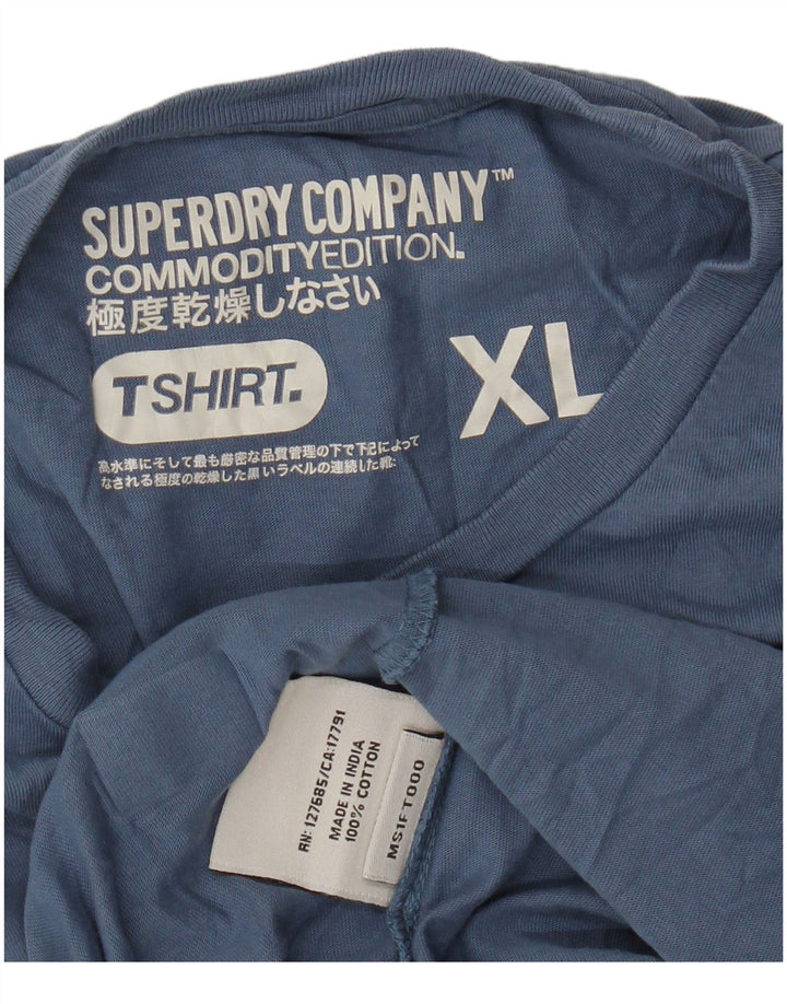 Superdry T-shirt top til mænd XL blå bomuld