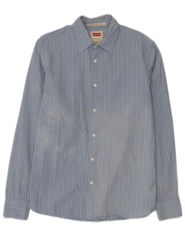 Levi's Mens Standard Fit Shirt Small Blue Pinstripe Cotton