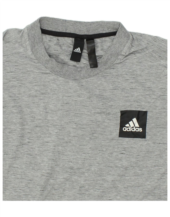 ADIDAS Mens T-Shirt Top Large Grey Cotton Vintage Adidas and Second-Hand Adidas from Messina Hembry 