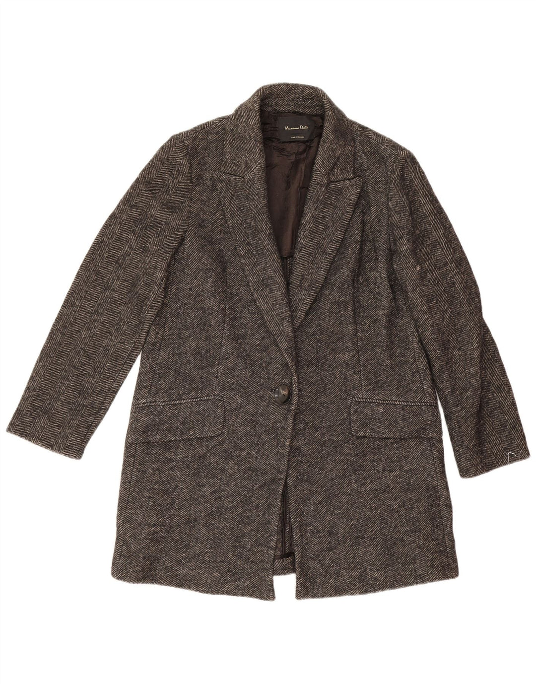 Massimo Dutti Dame 1 Knap Blazer Jakke UK 14 Medium Grey Sildeben
