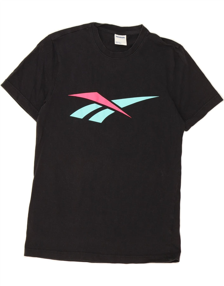 REEBOK Mens Graphic T-Shirt Top Small Black Cotton Vintage Reebok and Second-Hand Reebok from Messina Hembry 