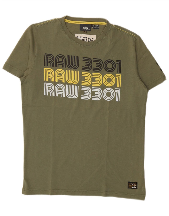 G-Star Herre grafisk T-shirt Top Medium Khaki Bomuld