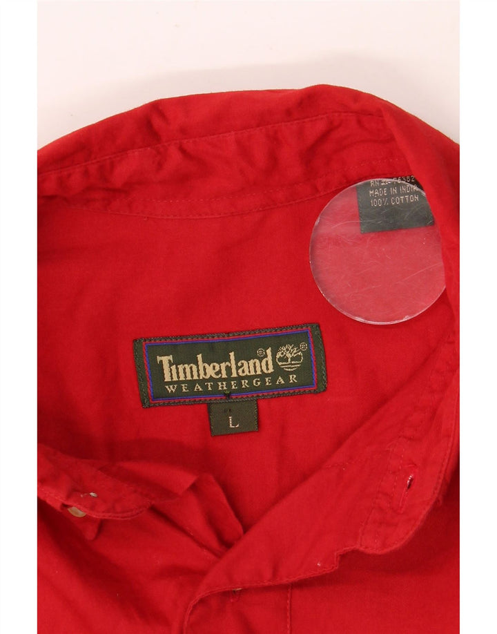 TIMBERLAND Herreskjorte Stor rød bomuld